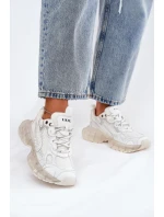 Dámské Kožené Tenisky model 21691437 Béžové - Goe