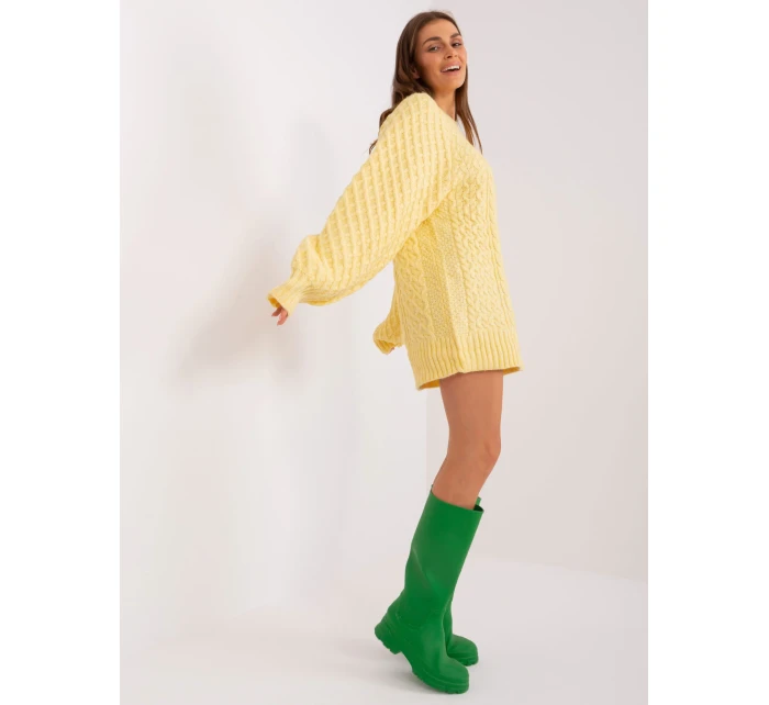 Sweter AT SW  jasny żółty model 18884750 - FPrice