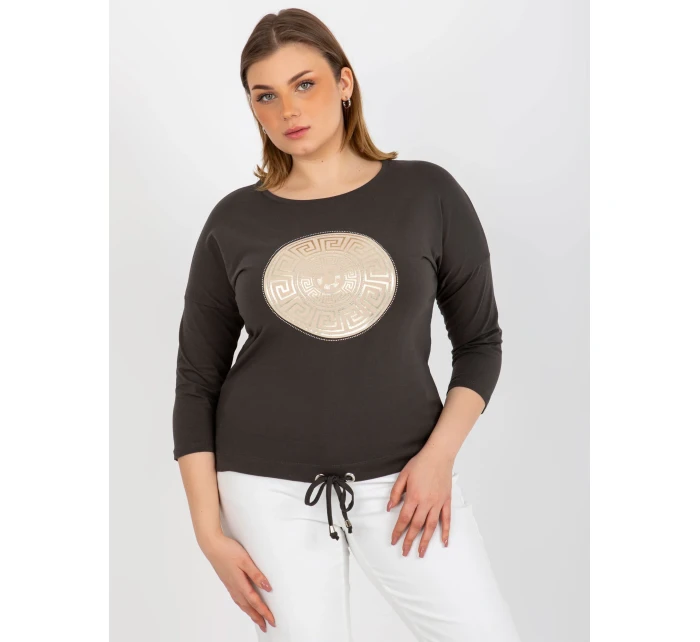 Dámská halenka RV BZ 8454.20P tmavá khaki - FPrice