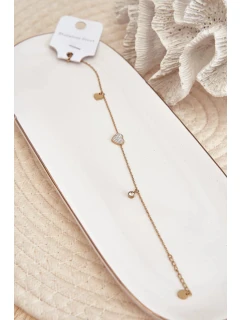 Náramek na kotník se zlatým srdcem