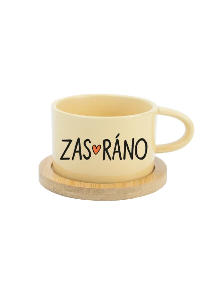 ZAS_RÁNO - žlutý hrníček makronka 200 ml