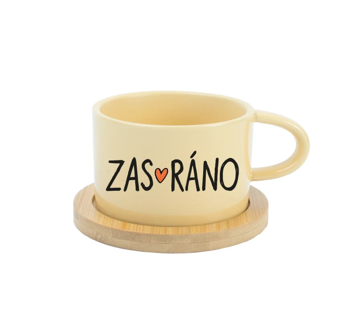 ZAS_RÁNO - žlutý hrníček makronka 200 ml