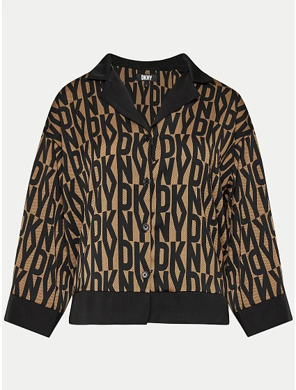 Dámské pyžamo model 19772536 202 hnědé s potiskem - DKNY Dámské pyžamo model 19772536 202 hnědé s potiskem - DKNY