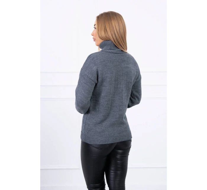 Svetr s rolákem S2020-16 tmavě šedý - Kesi