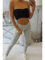 Dámské kalhoty model 21196094 světle šedé - Kesi