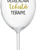 DĚDEČKOVA TEKUTÁ TERAPIE - čirá sklenice na víno 350 ml