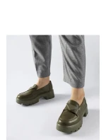 Dámské mokasíny model 21865033 Khaki tmavě zelená Solea - Inello