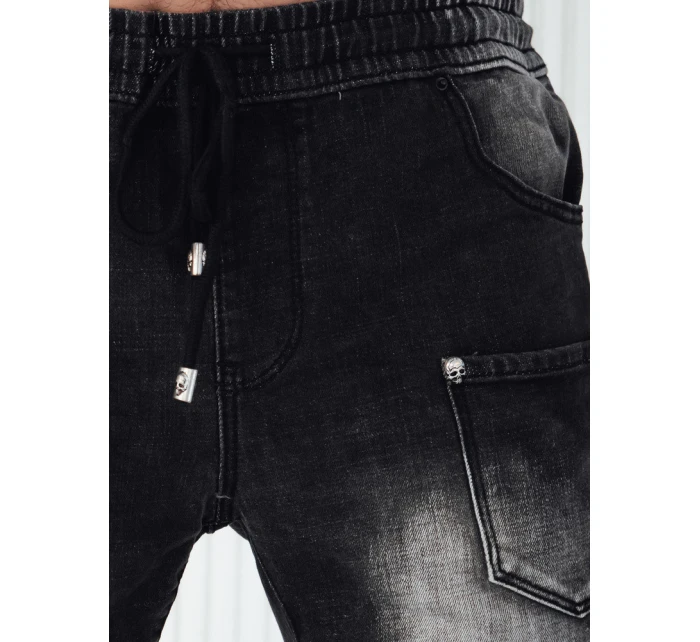 Pánské džínové kalhoty jogger černé FashionStreet UX4222