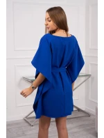 model 21752838 chrpově modré netopýří šaty - K-Fashion