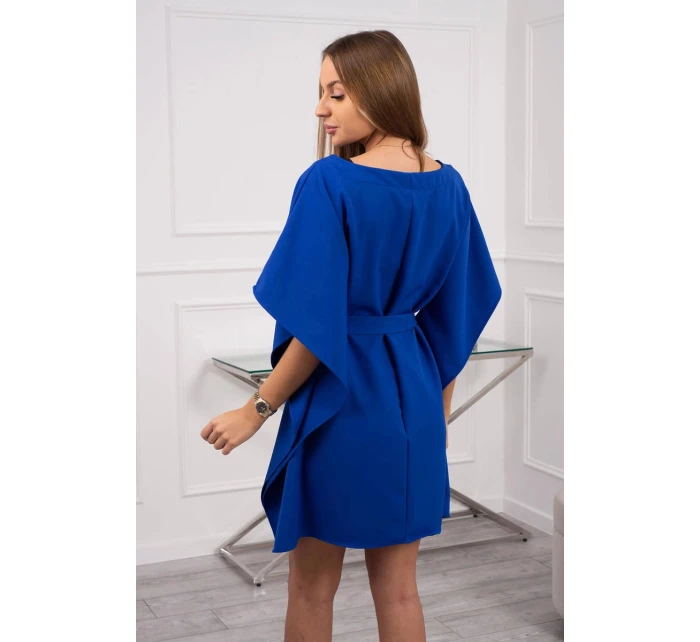 model 21752838 chrpově modré netopýří šaty - K-Fashion