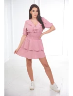 Šaty v pase tmavě pudrově růžové Šaty v pase tmavě pudrově růžové