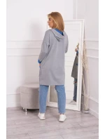 Dvoubarevná pláštěnka s kapucí chrpová+šedá