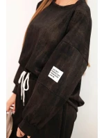 Dámská oversize souprava z viskózy s efektem praní černá Dámská oversize souprava z viskózy s efektem praní černá