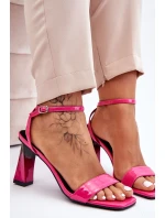 patentované sandály na podpatku Fuchsie Owen