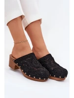 Dámské Pantofle Na Podpatku Černé model 21700123 - Boto Dámské Pantofle Na Podpatku Černé model 21700123 - Boto