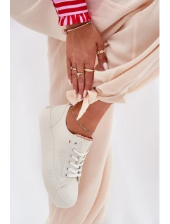 Dámské tenisky na platformě Big Star – světle béžové