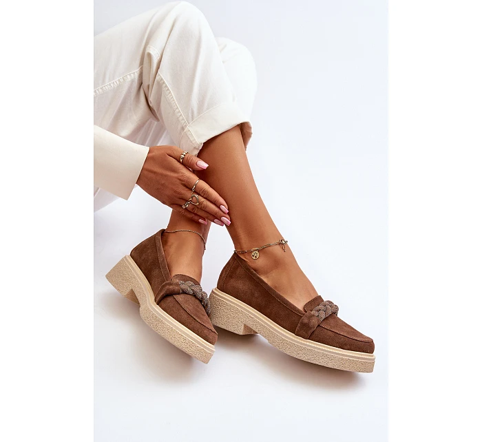 Dámské semišové mokasíny Zazoo 3429/W hnědé - Zazoo