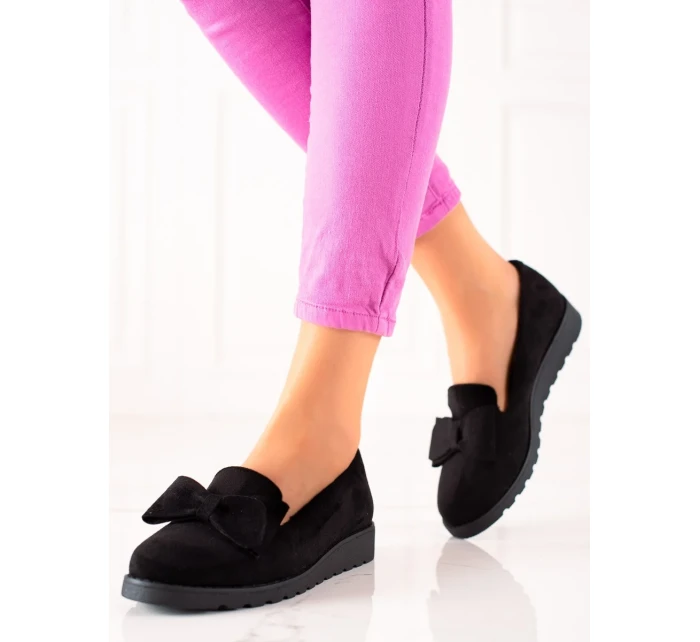 Moderní  polobotky černé dámské bez podpatku