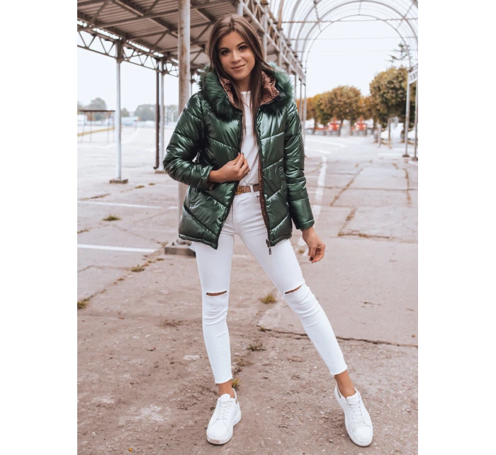 Dámská prošívaná zimní bunda zelená Dstreet model 21963924 - FashionStreet