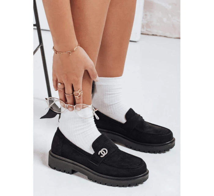 Dámské černé semišové mokasíny FashionStreet ZY1129