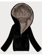 Béžovo-černá oboustranná dámská bunda pro přechodné období S'West (B8546-1201)