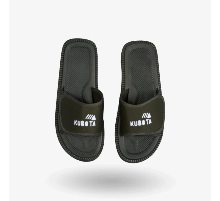 Žabky Kubota na suchý zip v khaki barvě K0000-100-005-19-1