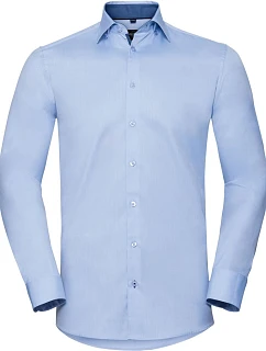 Russell Athletic 964M Kontrastní košile s dl. rukávem vzor rybí kost 11.964M light blue/mid blue/bright navy