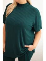Dámský komplet Plus Size model 21399776 tmavě zelený - K-Fashion Dámský komplet Plus Size model 21399776 tmavě zelený - K-Fashion