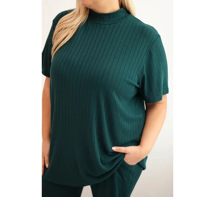 Dámský komplet Plus Size model 21399776 tmavě zelený - K-Fashion Dámský komplet Plus Size model 21399776 tmavě zelený - K-Fashion