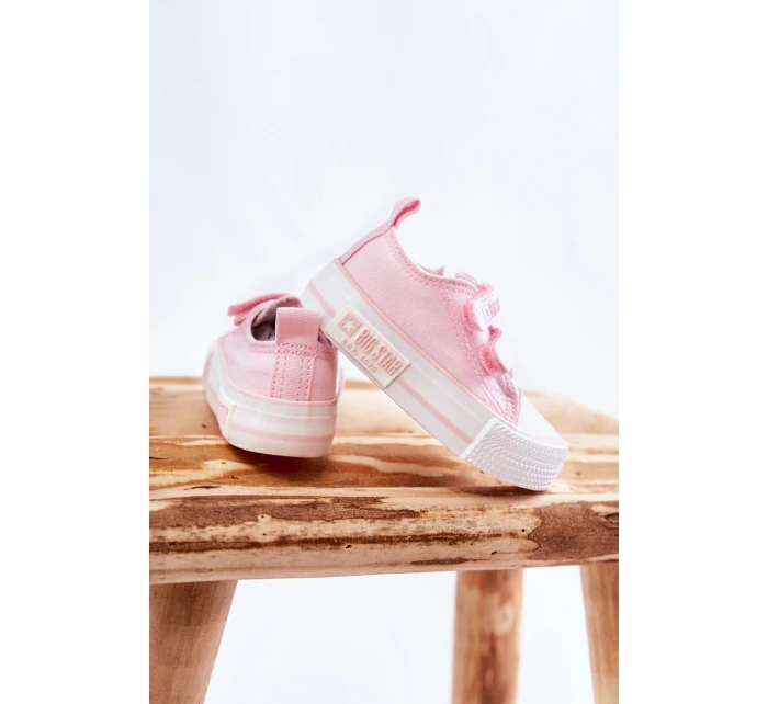 Dětské látkové tenisky se suchým zipem BIG STAR model 21594938 Růžová - Big Star Shoes Dětské látkové tenisky se suchým zipem BIG STAR model 21594938 Růžová - Big Star Shoes
