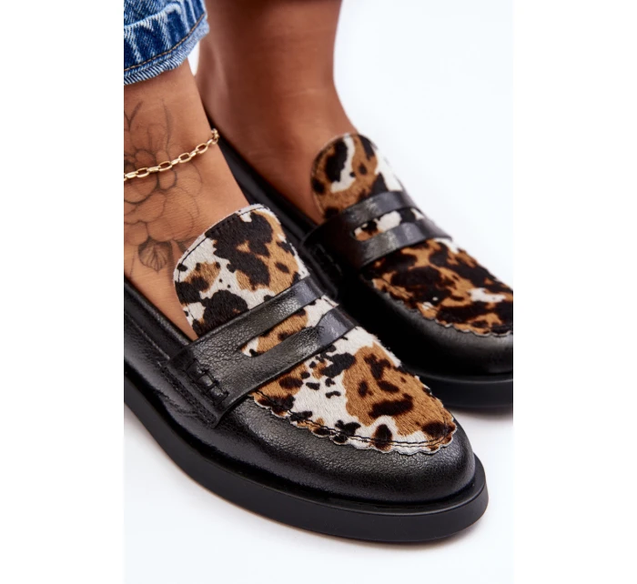 Kožené Ženy Mokasíny Maciejka 06250-01 Černá