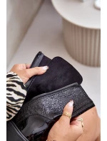 Zazoo 2942 Kožené boty worker se zlatou sponou černé