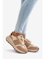 Zateplené dámské kožené sneakersy Big Star model 21675384 HIPOLY SYSTEM Béžové - Big Star Shoes