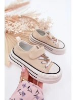 Dívčí Tenisky Se Zlatou Nášivkou Medvěd Béžové Solena Dívčí Tenisky Se Zlatou Nášivkou Medvěd Béžové Solena