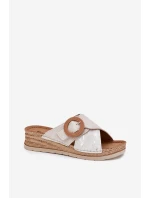 Dámské Sandály Na Klínu S  Světle Béžové model 21702216 - Inblu