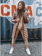 Dámský zimní kabát dlouhý LESSI camel FashionStreet TY3354