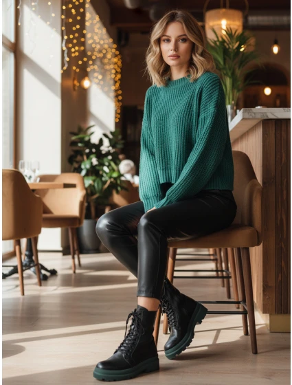 Dámské vázané boty černé Dstreet model 21994896 - FashionStreet