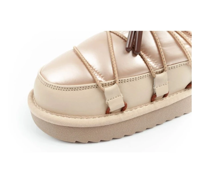 D.Franklin sněhule dámské zimní módní zateplené boty zlaté dámské