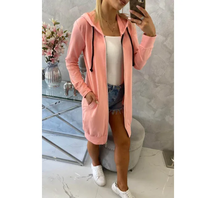 Mikina s kapucí lososová