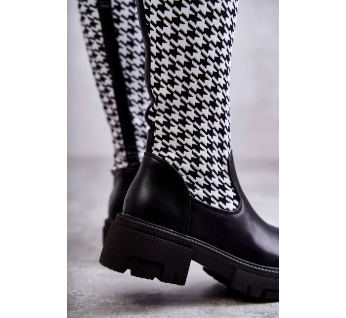 Dámské kozačky černobílé model 21595299 - Boto