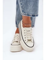 Dámské Kožené Tenisky Na Platformě model 21691395 Bílé - Goe