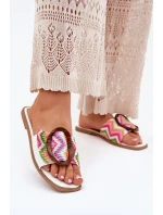 Dámské Ploché Pantofle S Přezkou Bílé model 21699417 - Boto Dámské Ploché Pantofle S Přezkou Bílé model 21699417 - Boto