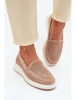 Dámské síťované mokasíny Sergio Leone MK097H béžové