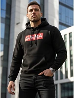 SIEMA pánská mikina s kapucí černá FashionStreet NX0031B SIEMA pánská mikina s kapucí černá FashionStreet NX0031B