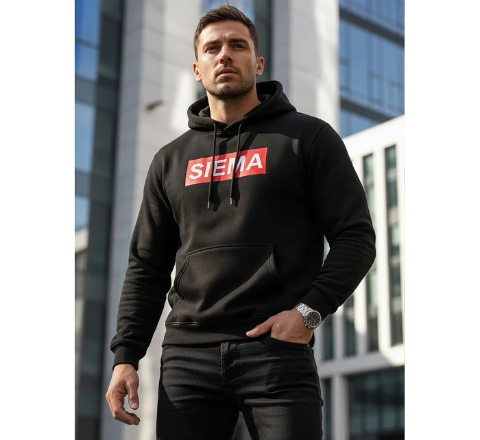 SIEMA pánská mikina s kapucí černá FashionStreet NX0031B SIEMA pánská mikina s kapucí černá FashionStreet NX0031B