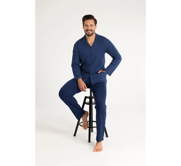 Pyžamo Regina 486 dlouhé/r M-XL Z25/26 pánské rozepínací