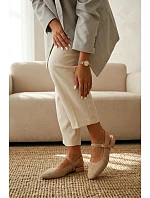 Materiálové Dámské Baleríny S Páskem Selrene