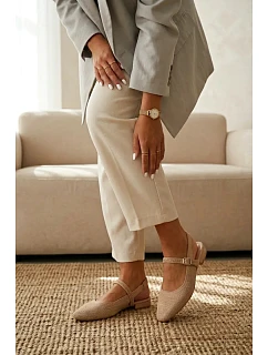 Materiálové Dámské Baleríny S Páskem Selrene