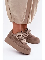 Semišové tenisky na platformě Taupe model 22355557 - Boto Semišové tenisky na platformě Taupe model 22355557 - Boto