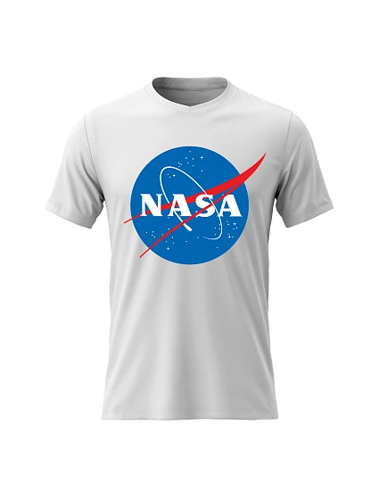 Pánské bavlněné tričko s potiskem - NASA - bílé Pánské bavlněné tričko s potiskem - NASA - bílé